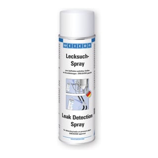 WEICON Lecksuch-Spray, Risse und Undichtigkeiten an Druckleitungen auffinden, 400 ml, weiß, milchig