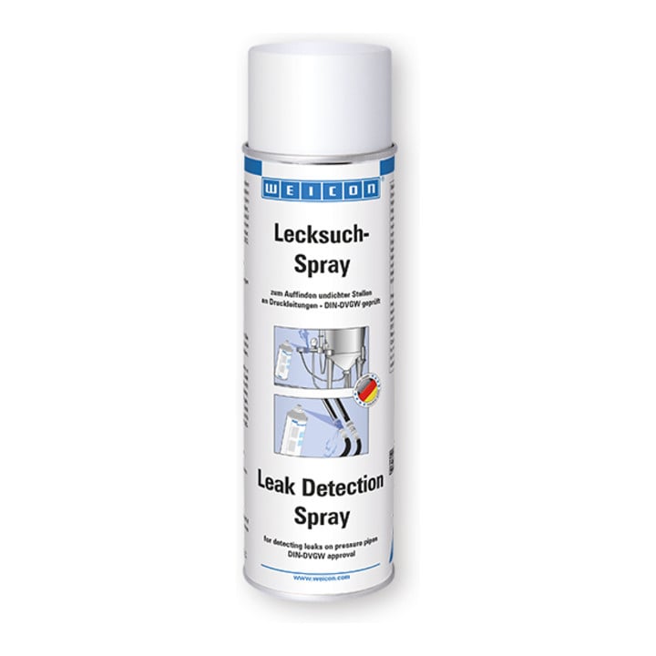 WEICON Lecksuch-Spray, Risse und Undichtigkeiten an Druckleitungen auffinden, 400 ml, weiß, milchig