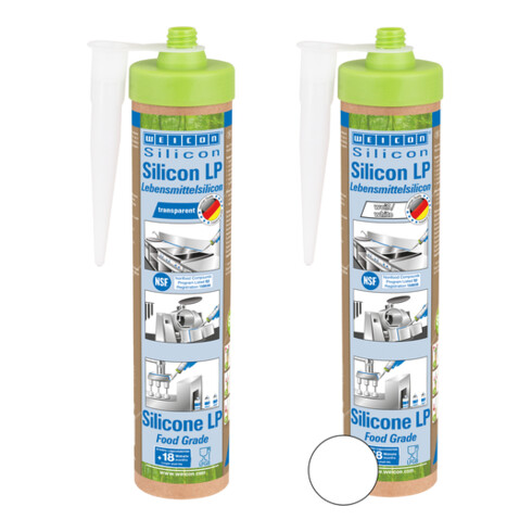 WEICON Mastic silicone LP 280 ml transparent, durable et élastique