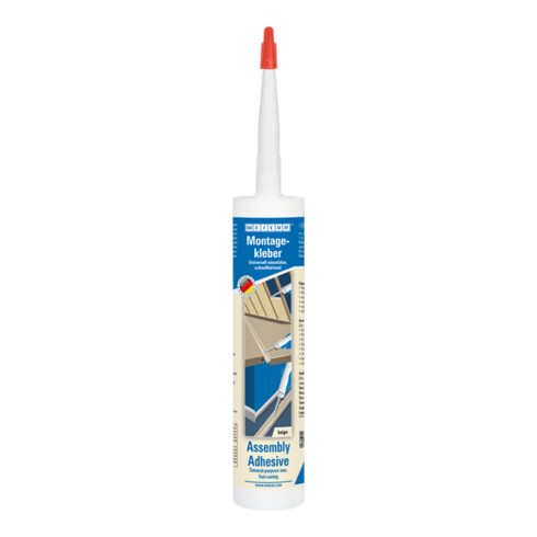 WEICON Montagekleber, schnellhärtender Montageklebstoff, 310 ml, hell beige