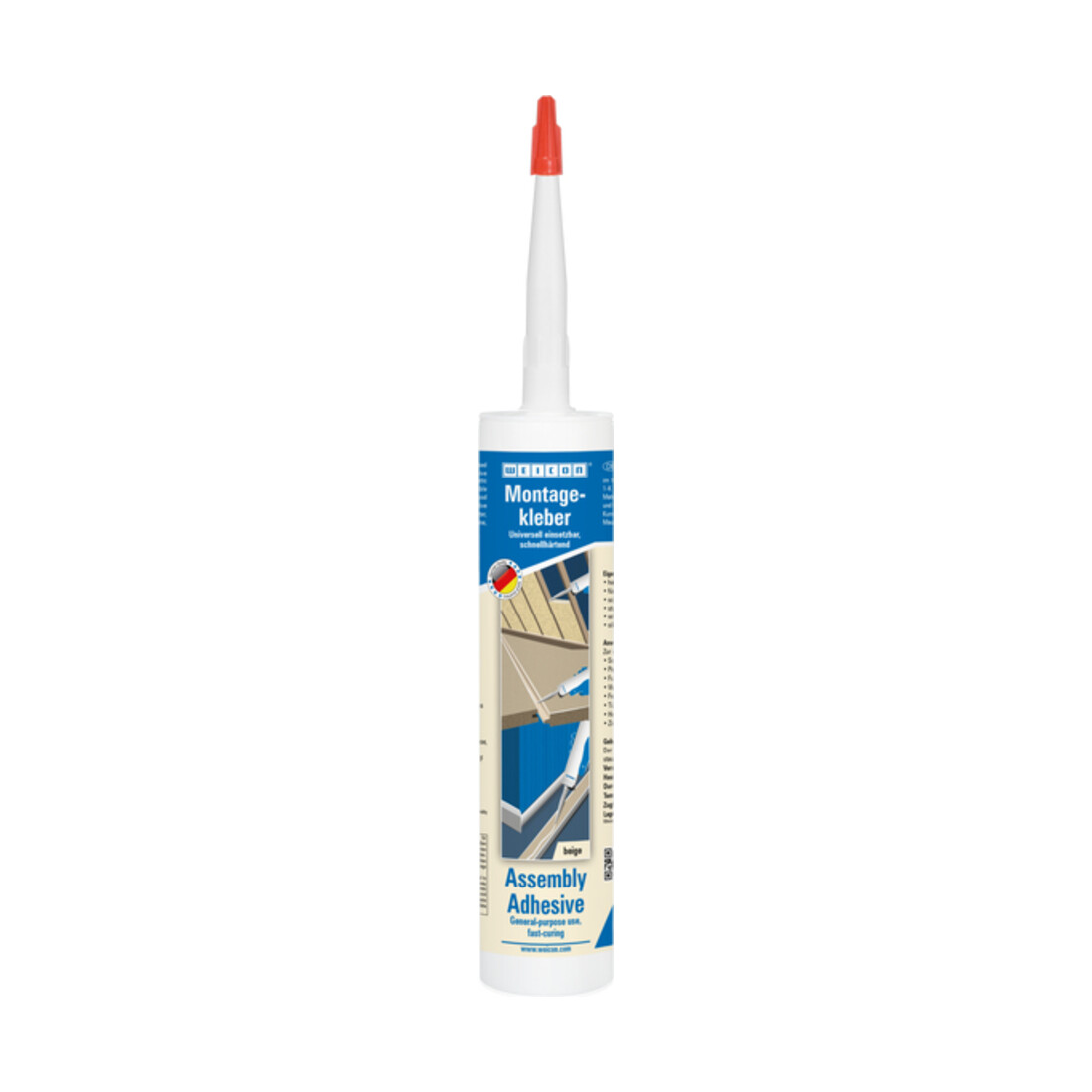 WEICON Montagekleber, schnellhärtender Montageklebstoff, 310 ml, hell beige