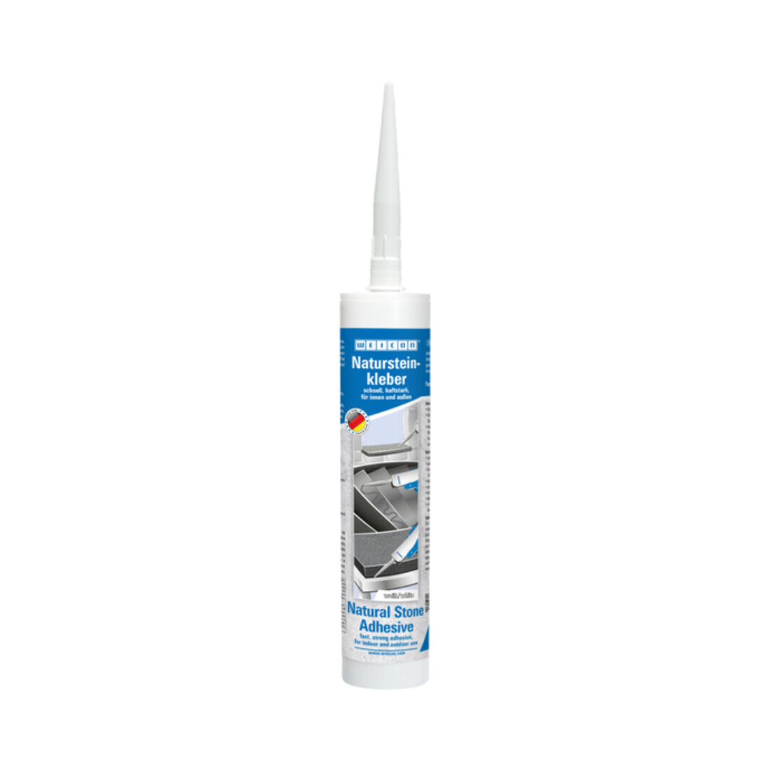 WEICON Natursteinkleber, für die Montage von Naturstein, Stein und Keramik, 290 ml, weiß