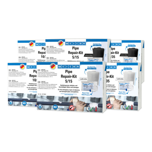 WEICON Pipe Repair-Kit, für die Notfall-Reparatur beschädigter Rohre und Leitungen, 3,5 m x 10 cm, schwarz