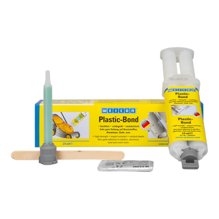 WEICON Plastic-Bond, Kunststoffklebstoff, 1 Set, cremeweiß, milchig