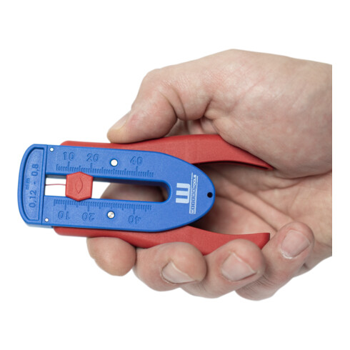 WEICON Präzisions-Abisolierer S, für feine Leiter und Drähte, Abisolierbereich von 0,12 mm - 0,8 mm (36-20 AWG)