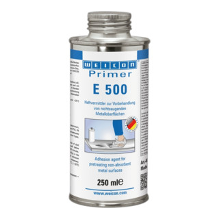 WEICON Primer E 500, Haftvermittler für nichtsaugende Metalloberflächen, speziell für Silikone, 250 ml