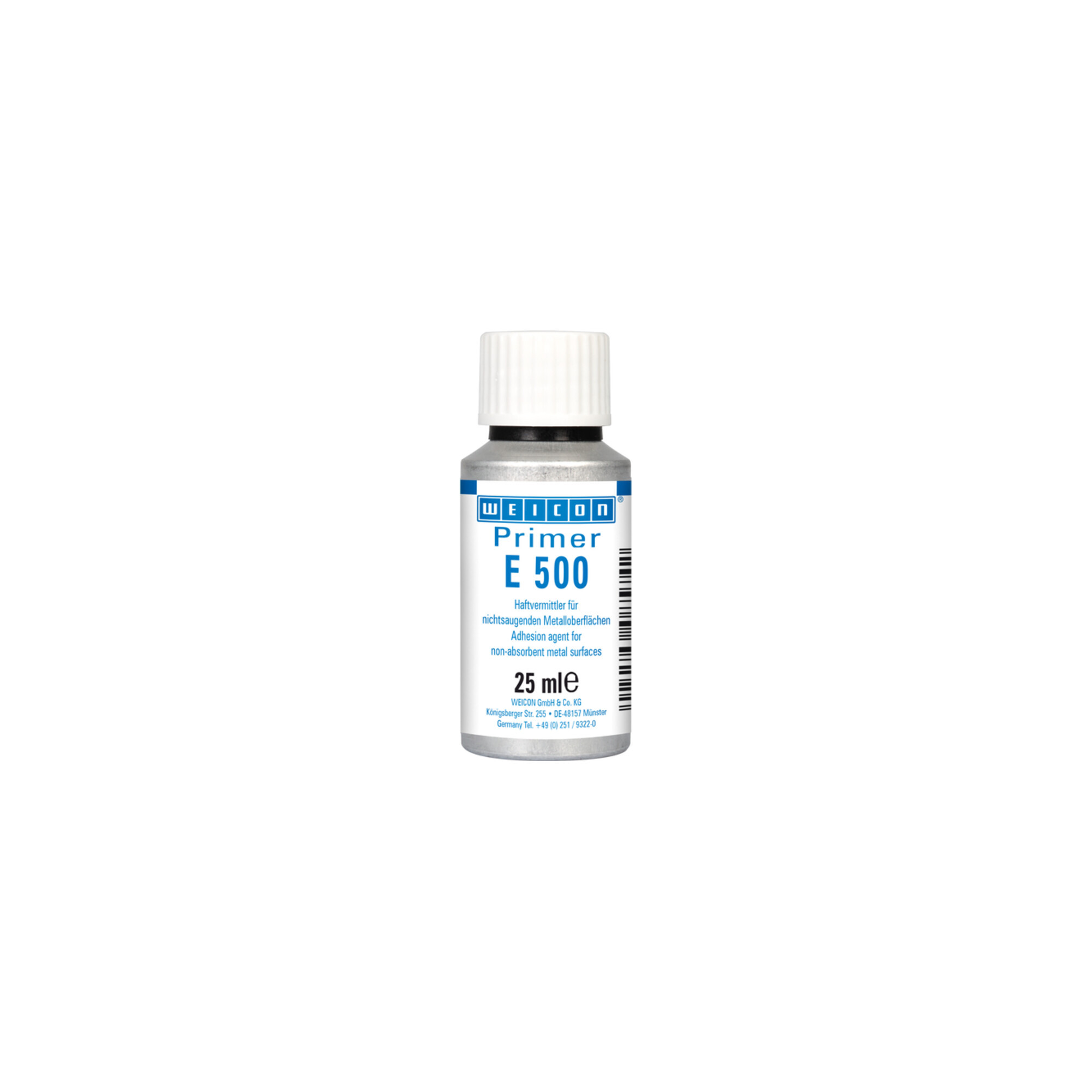WEICON Primer E 500, Haftvermittler für nichtsaugende Metalloberflächen, speziell für Silikone, 25 ml