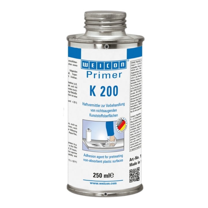 WEICON Primer K 200, Haftvermittler für nichtsaugende Kunststoffoberflächen, 250 ml