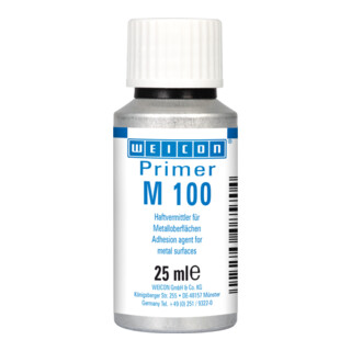 WEICON Primer M 100, Haftvermittler für nichtsaugende Metalloberflächen, 25 ml, farblos, transparent