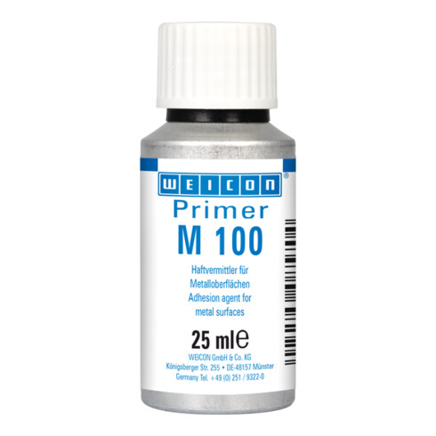 WEICON Primer M 100, Haftvermittler für nichtsaugende Metalloberflächen, 25 ml, farblos, transparent