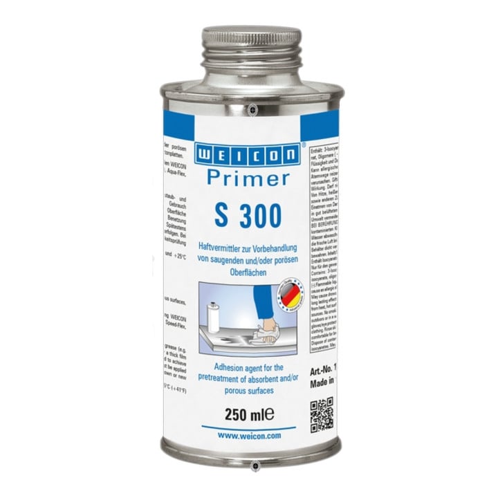 WEICON Primer S 300, Haftvermittler für saugende und poröse Oberflächen, 250 ml, gelblich, transparent