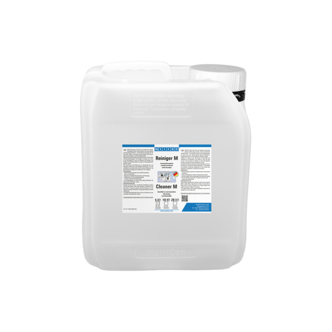 WEICON Reiniger M, kraftvoller Spezialreiniger, nicht brennbar, 5 L, farblos, transparent