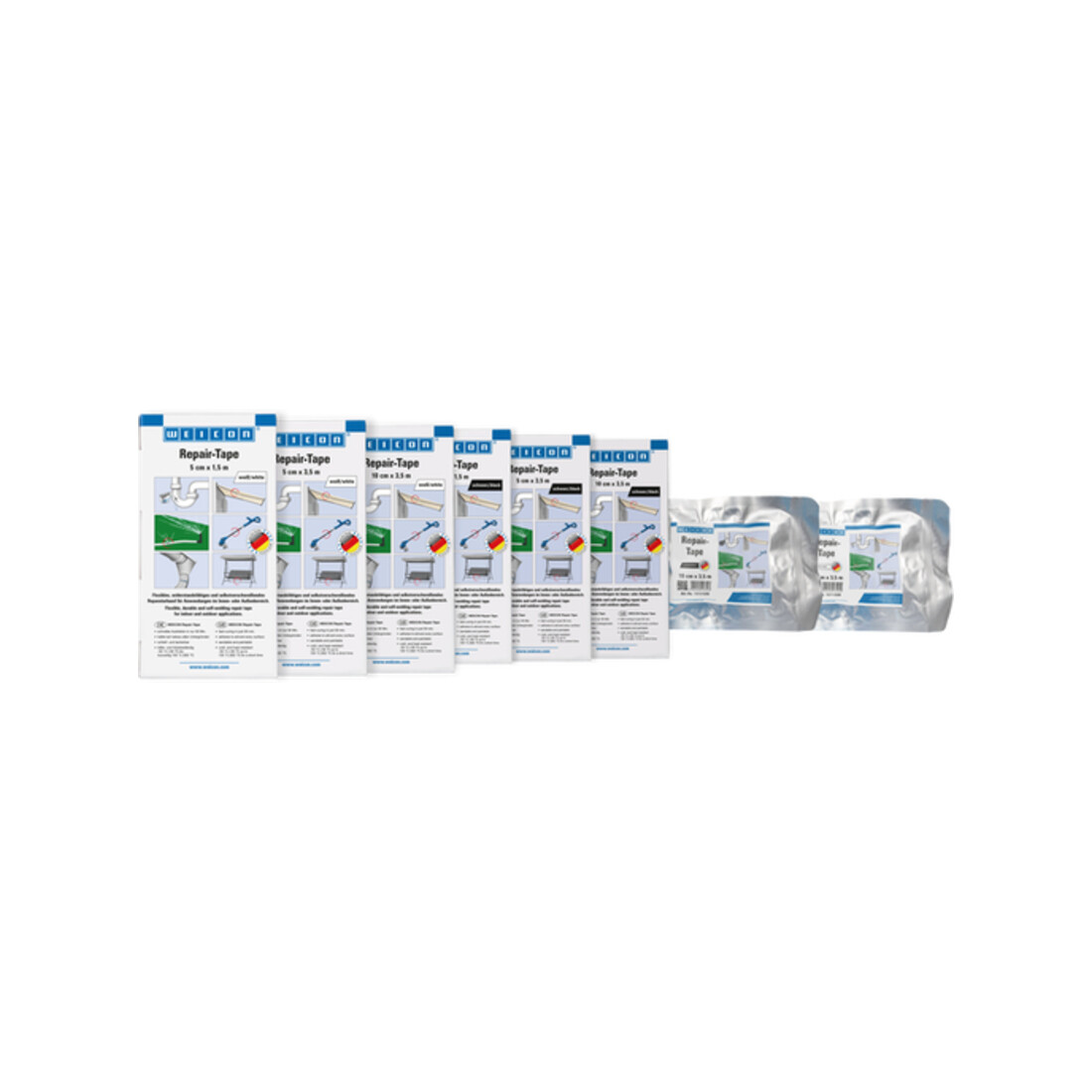 WEICON Repair-Tape, widerstandsfähiges und selbstverschweißendes Reparaturband, 1,5 m x 5 cm, weiß