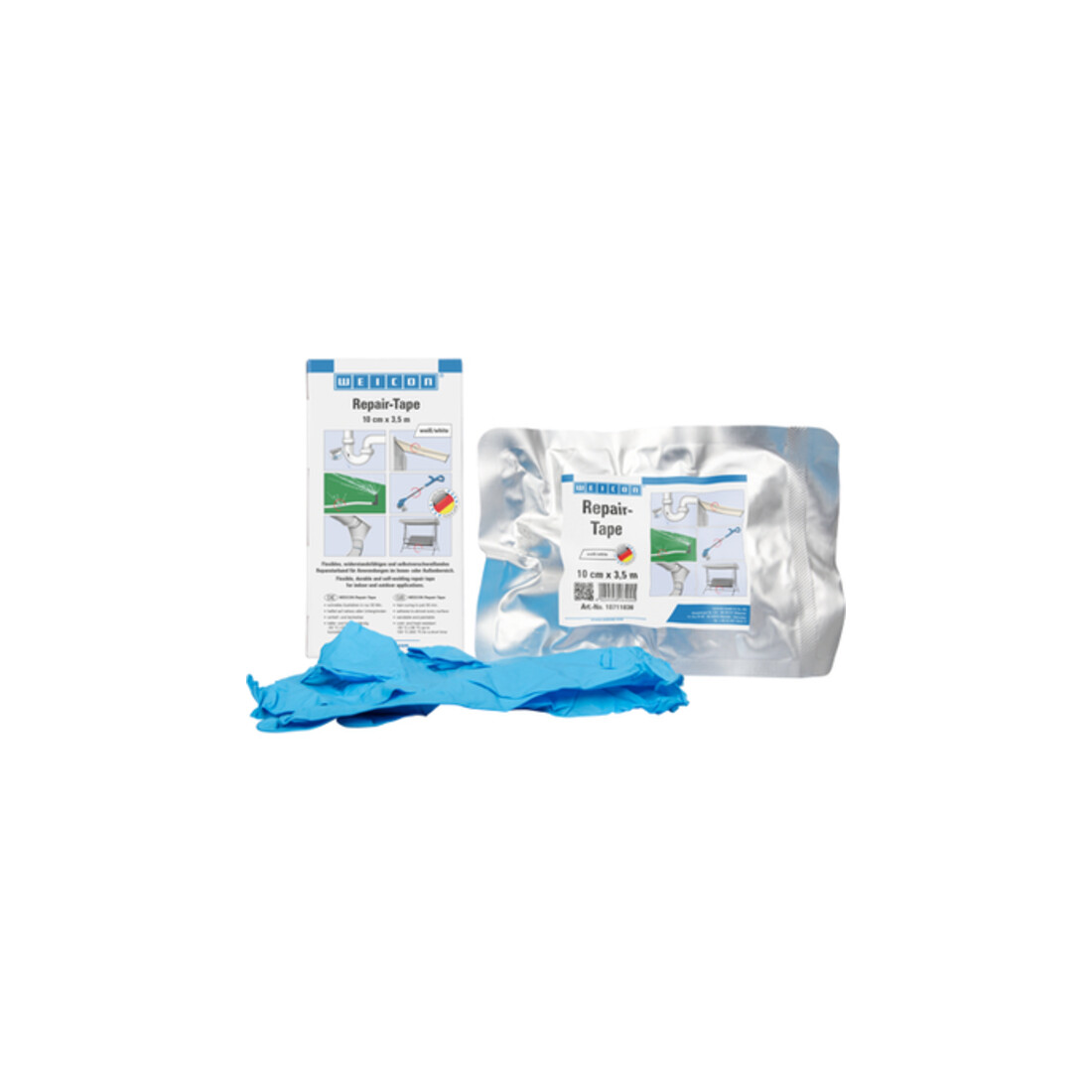 WEICON Repair-Tape, widerstandsfähiges und selbstverschweißendes Reparaturband, 3,5 m x 10 cm, weiß