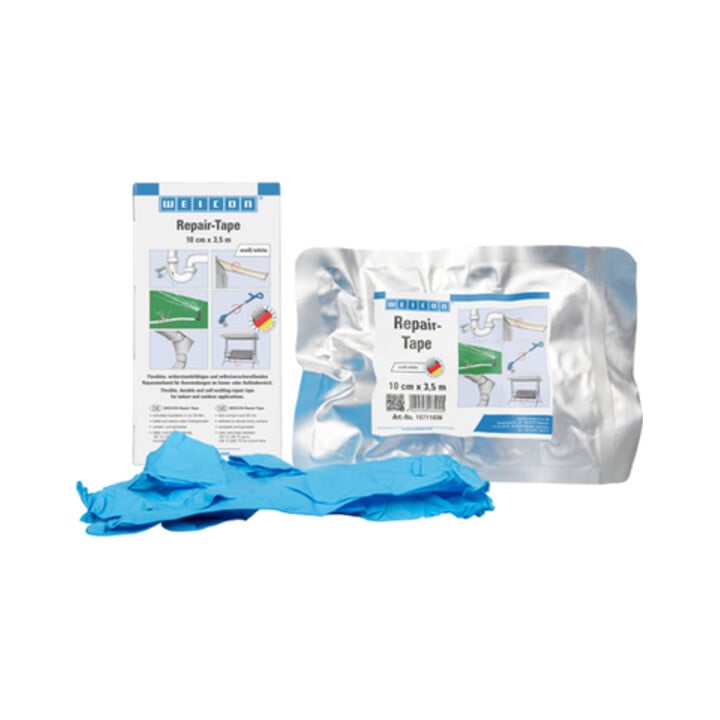 WEICON Repair-Tape, widerstandsfähiges und selbstverschweißendes Reparaturband, 3,5 m x 10 cm, weiß
