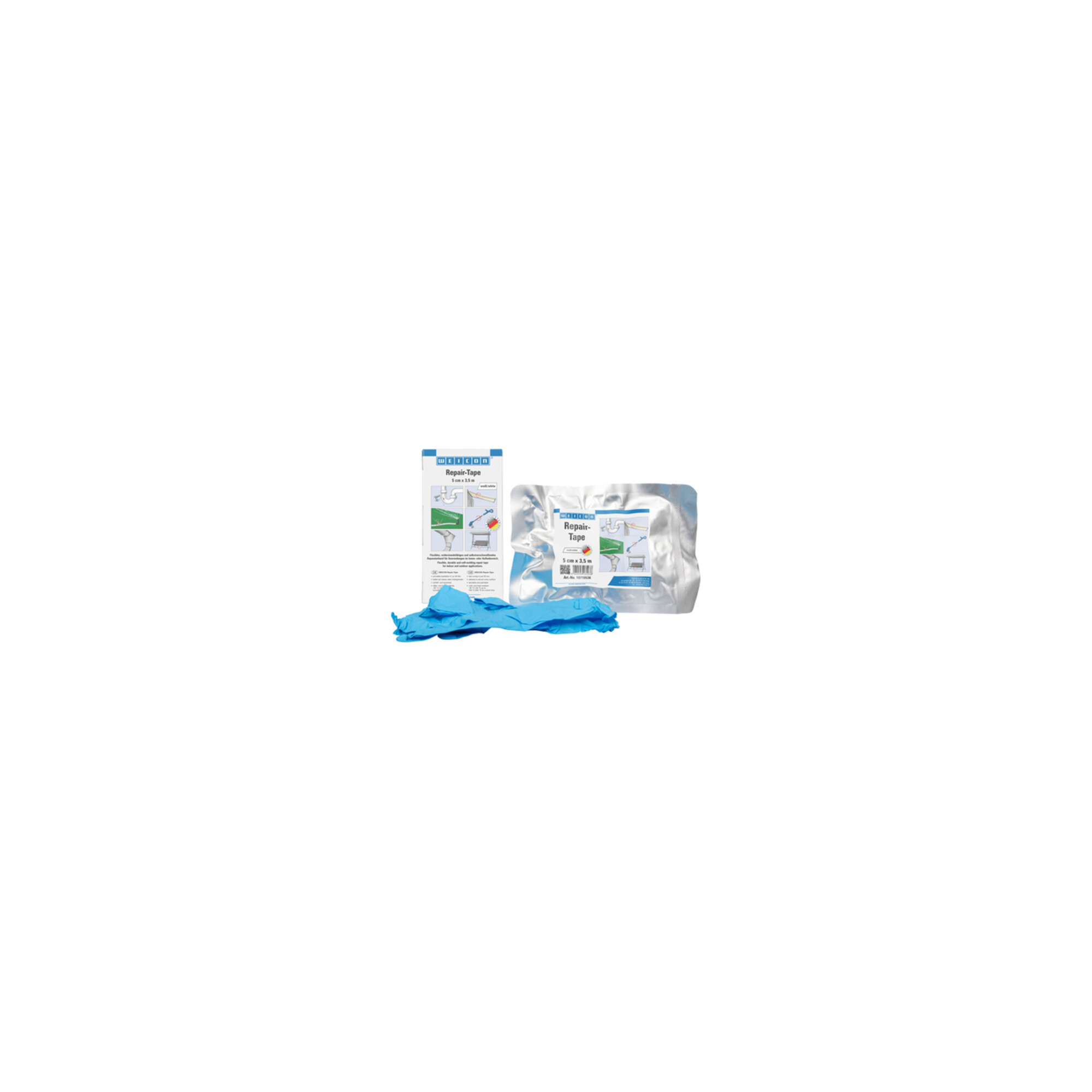 WEICON Repair-Tape, widerstandsfähiges und selbstverschweißendes Reparaturband, 3,5 m x 5 cm, weiß