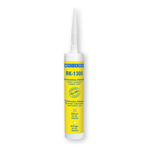 WEICON RK-1300, Acrylat-Strukturklebstoff, pastöser No-Mix Klebstoff, 0,33 kg, beige, opak