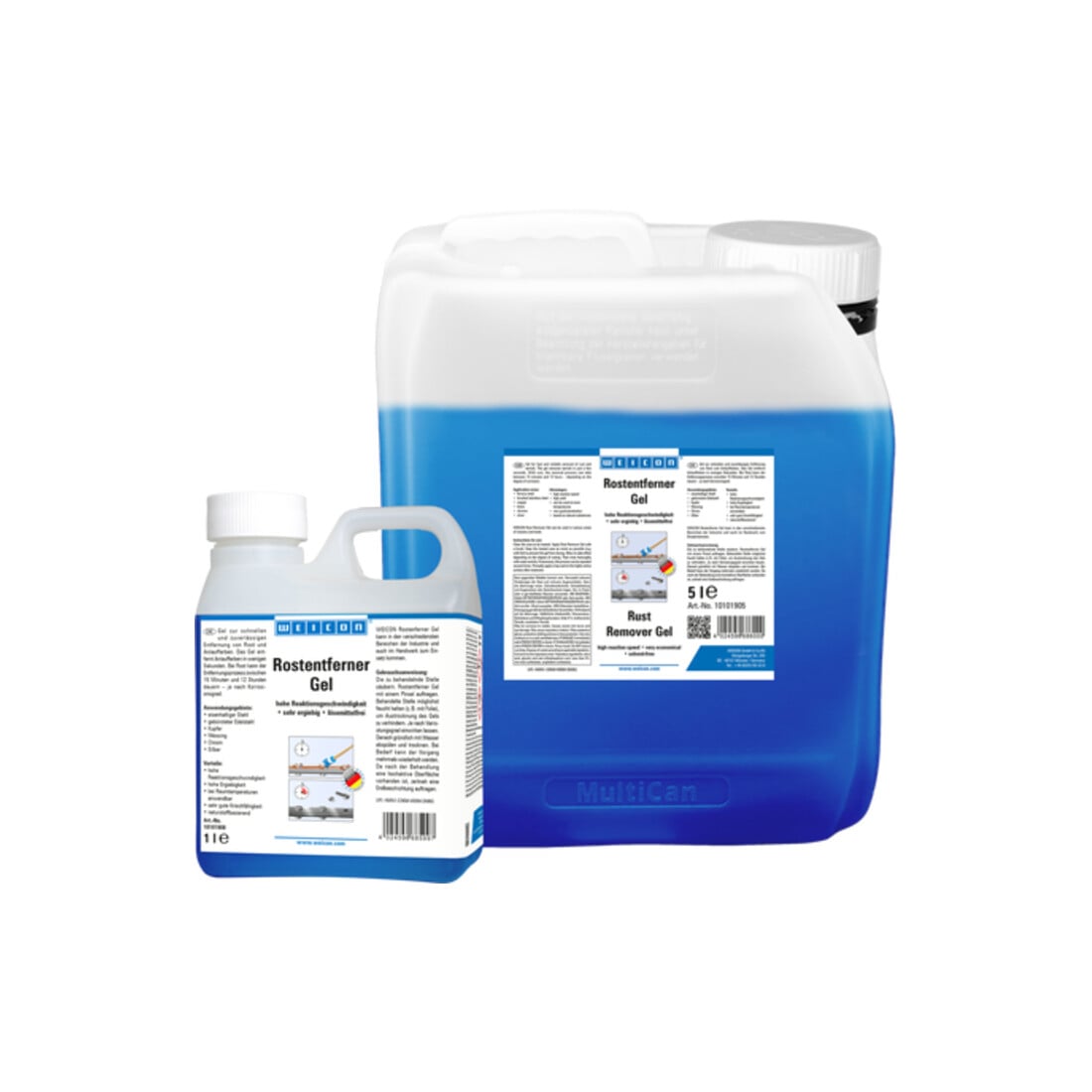 WEICON Rostentferner Gel, schnelle und zuverlässige Entfernung von Rost und Anlauffarben, 1 L, blau