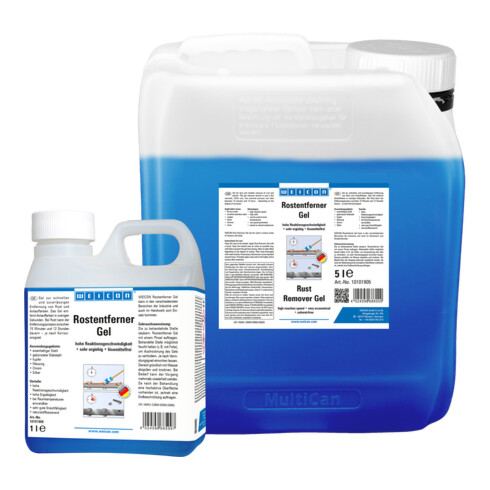 WEICON Rostentferner Gel, schnelle und zuverlässige Entfernung von Rost und Anlauffarben, 5 L, blau