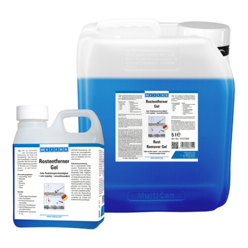 WEICON Rostentferner Gel, schnelle und zuverlässige Entfernung von Rost und Anlauffarben, 5 L, blau