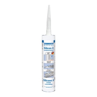 WEICON Silicon A, acetatvernetzender und fungizid eingestellter Dichtstoff, 310 ml, weiß