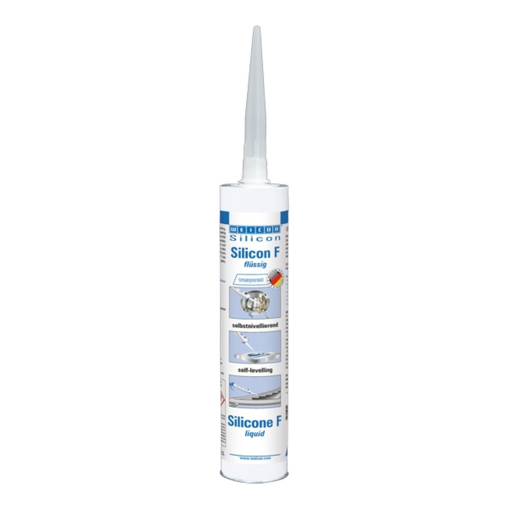 WEICON Silicon F, flüssiger Universaldichtstoff, 310 ml, transparent, farblos