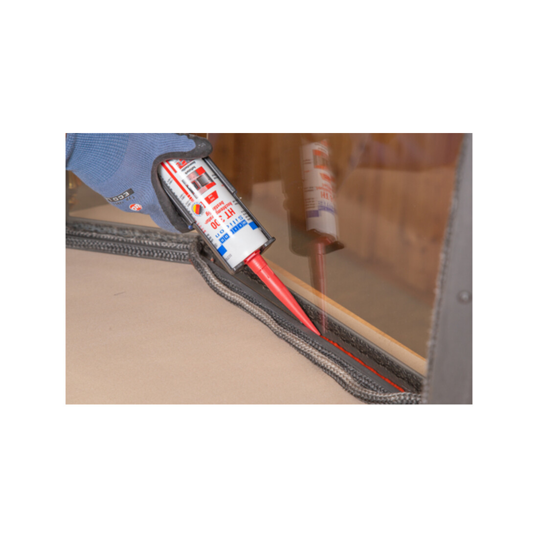 WEICON Silicon HT 300, Dichtstoff, hochtemperaturbeständig bis 300°C, 1 Set, rot