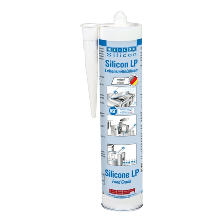WEICON Silicon LP, dauerelastischer Dichtstoff für den Trinkwasser- und Lebensmittelbereich, 310 ml, weiß