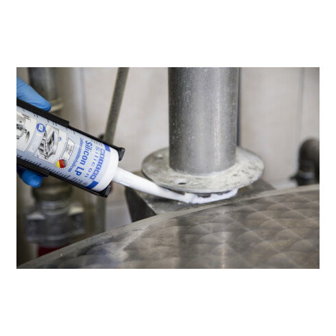 WEICON Silicon LP, dauerelastischer Dichtstoff für den Trinkwasser- und Lebensmittelbereich, 310 ml, farblos, transparent