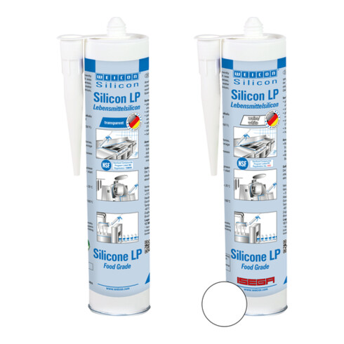 WEICON Silicon LP, dauerelastischer Dichtstoff für den Trinkwasser- und Lebensmittelbereich, 310 ml, farblos, transparent