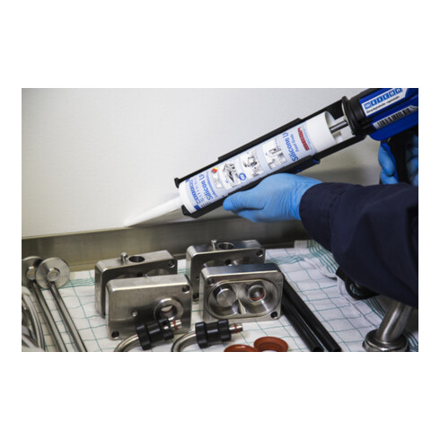 WEICON Silicon LP, dauerelastischer Dichtstoff für den Trinkwasser- und Lebensmittelbereich, 310 ml, farblos, transparent