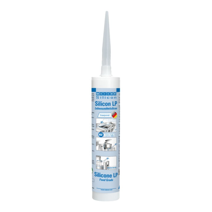 WEICON Silicon LP, dauerelastischer Dichtstoff für den Trinkwasser- und Lebensmittelbereich, 310 ml, farblos, transparent