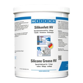 WEICON Silikonfett HV, lebensmittelechtes Schmierfett, 1 kg, transluzent