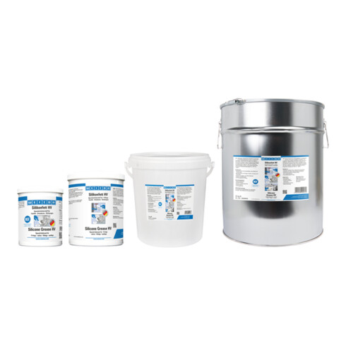WEICON Silikonfett HV, lebensmittelechtes Schmierfett, 1 kg, transluzent