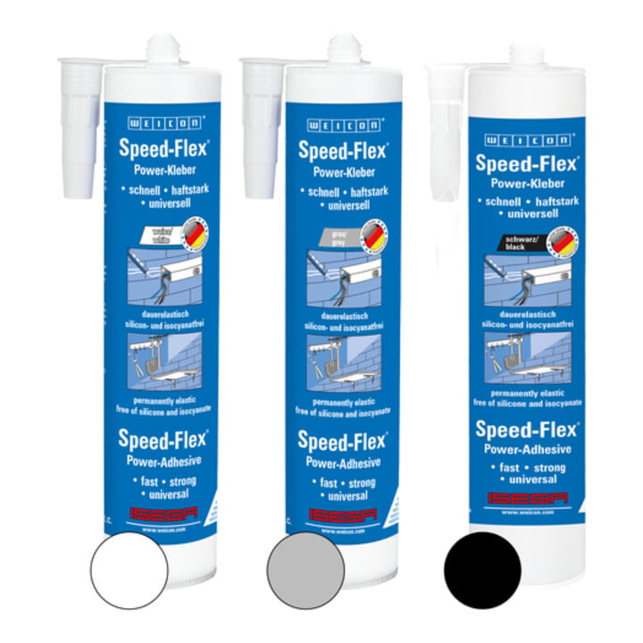 WEICON Speed-Flex®, hochviskoser Kleb- und Dichtstoff mit starker Anfangshaftung auf MS-Polymer-Basis, 310 ml, schwarz