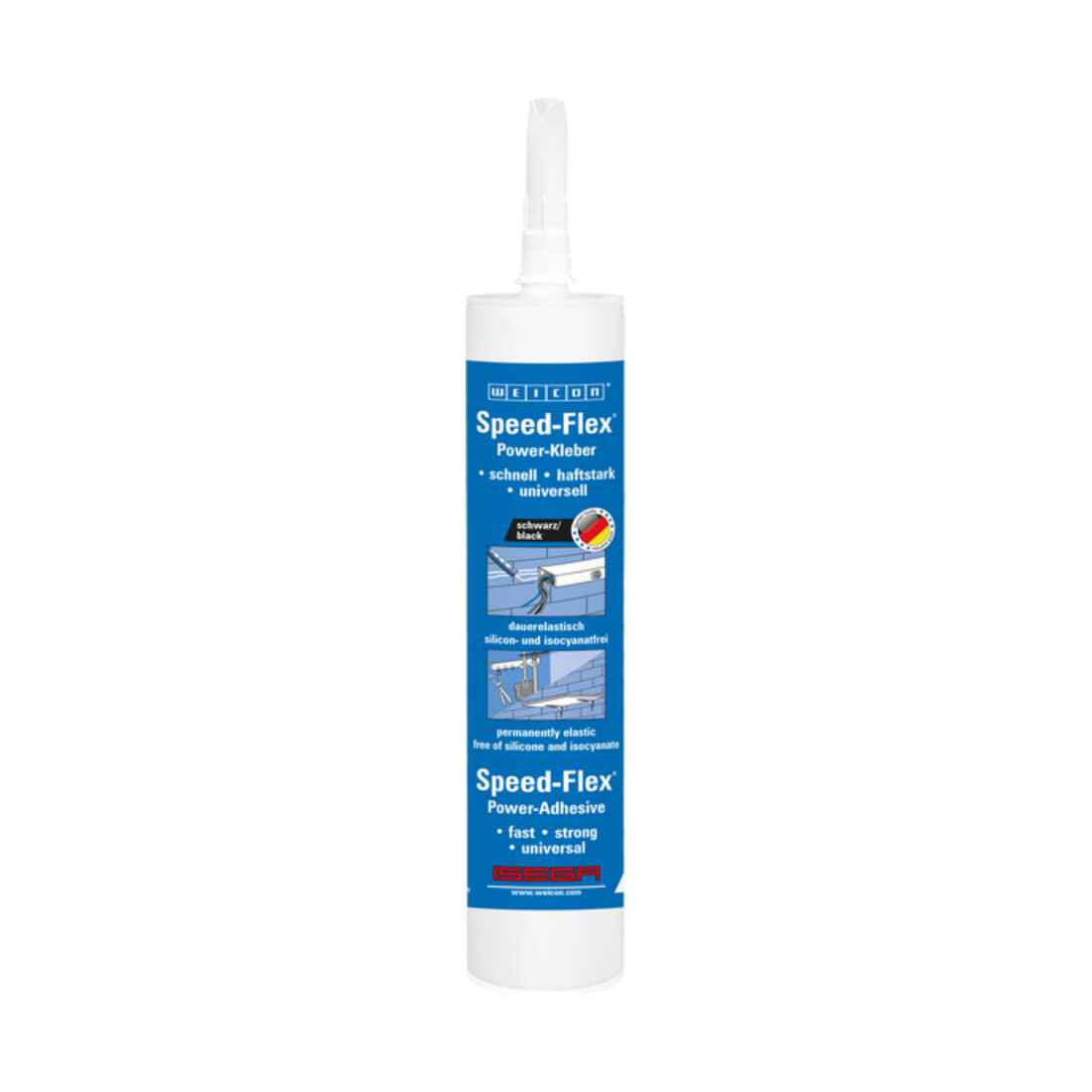 WEICON Speed-Flex®, hochviskoser Kleb- und Dichtstoff mit starker Anfangshaftung auf MS-Polymer-Basis, 310 ml, schwarz