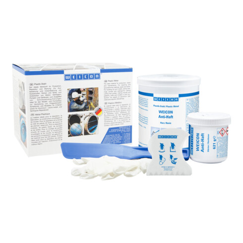 WEICON sprühbares Epoxidharz-System 'Anti-Haft' für Verschleißschutz mit Antihafteigenschaft, 2 kg, grau