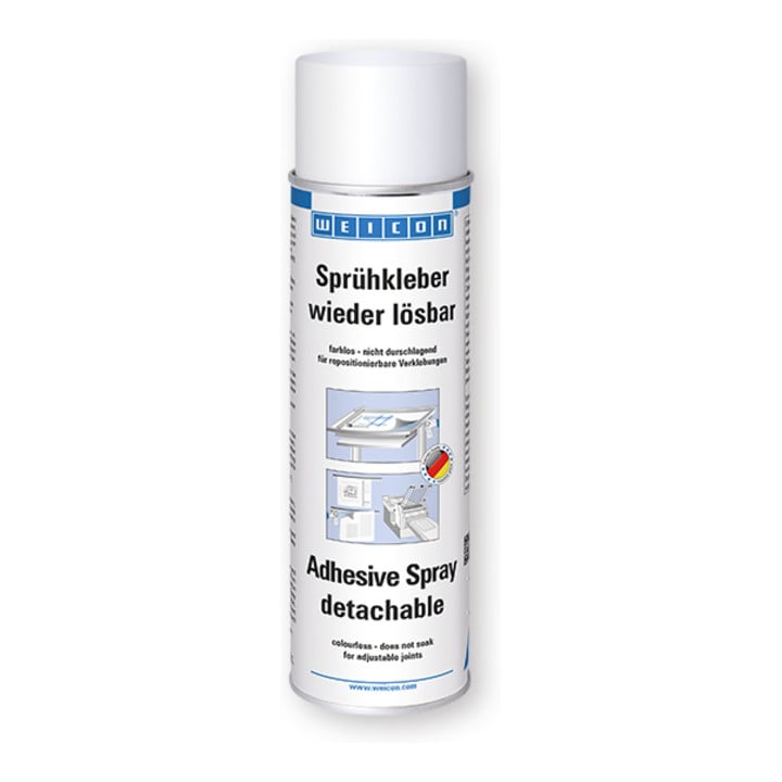 WEICON Sprühkleber wieder lösbar, sprühbarer Kontaktklebstoff für leichte Materialen, 500 ml