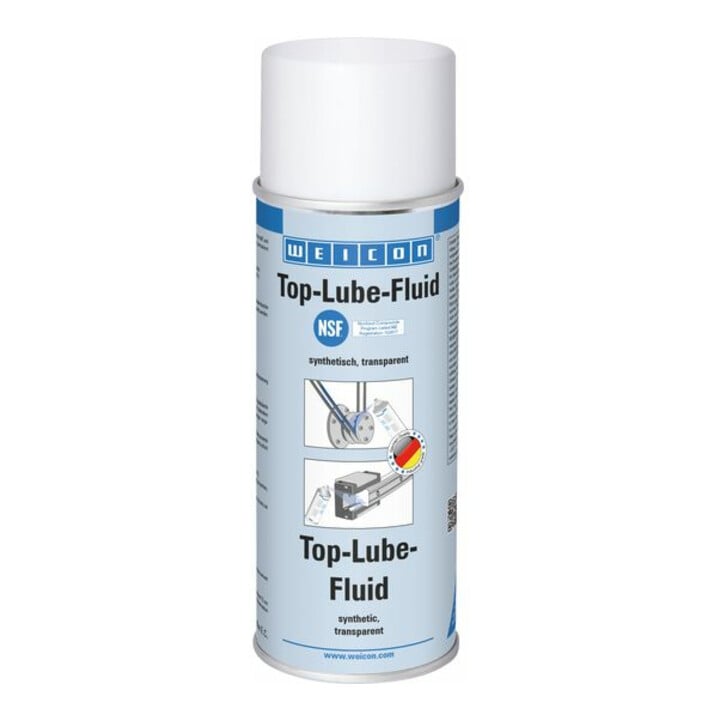 WEICON Top-Lube-Fluid, synthetischer Haftschmierstoff für den Lebensmittelbereich NSF H2, 400 ml, gelblich, transparent