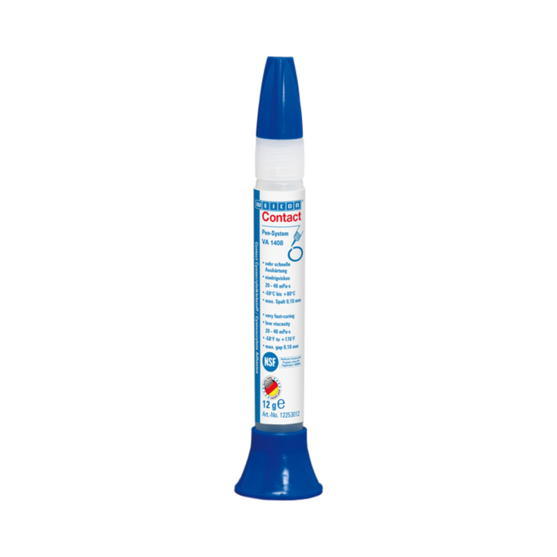 WEICON VA 1408 Cyanacrylat-Klebstoff, feuchtigkeitsbeständiger, niedrigviskoser Sekundenklebstoff, 12 g