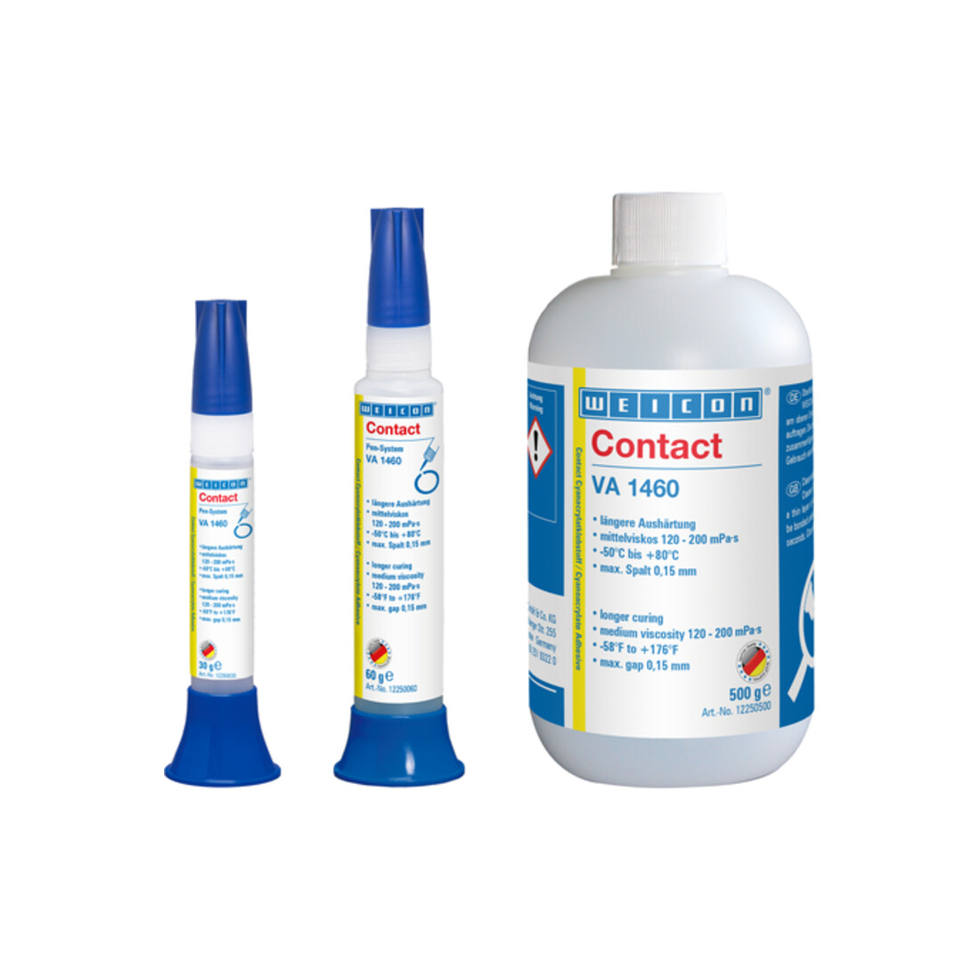 WEICON VA 1460 Cyanacrylat-Klebstoff, feuchtigkeitsbeständiger, mittelviskoser Sekundenklebstoff, 12 g