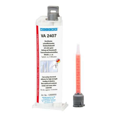 WEICON VA 2407 Cyanacrylat-Klebstoff, 2K Cyanacrylat, hohe Spaltüberbrückung, 50 g, transparent