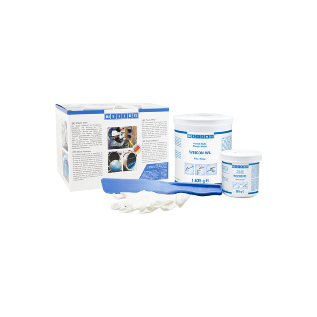 WEICON WL, keramisch gefüllte Epoxidharz-System für hohen Verschleißschutz, 2 kg