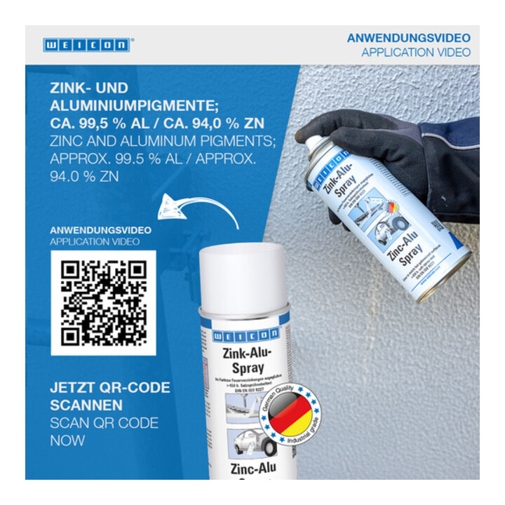 WEICON Zink-Alu-Spray, Ausbessern beschädigter Verzinkungen, 400 ml