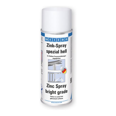 WEICON Zink-Spray spezial hell, kathodischer Korrosionsschutz mit Zulassung für den Lebensmittelbereich, 400 ml