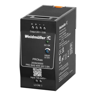 Weidmüller Alimentation PRO BAS 24V CC 3,8A 90W à vis