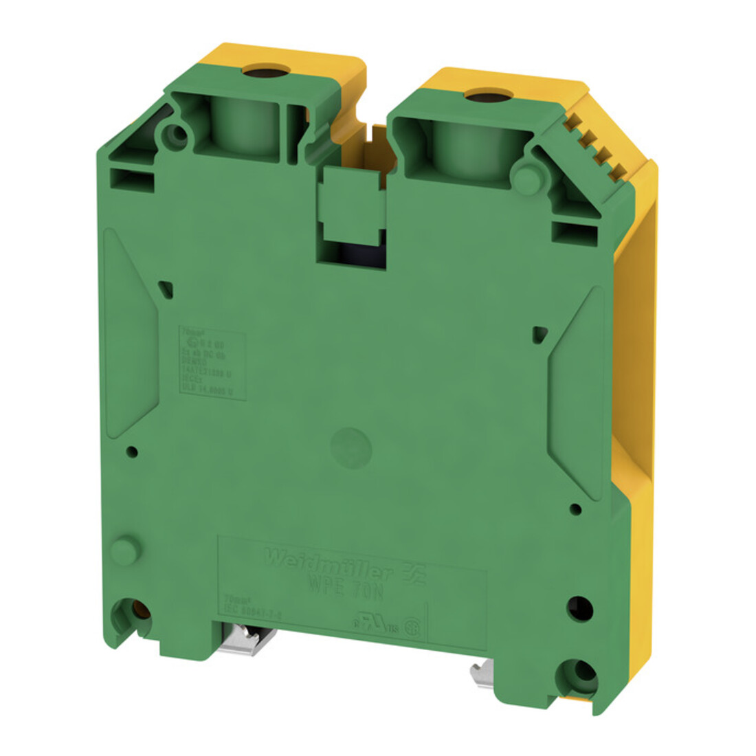 Weidmüller borne de terre 75x20,5x86mm WPE 70N/35
