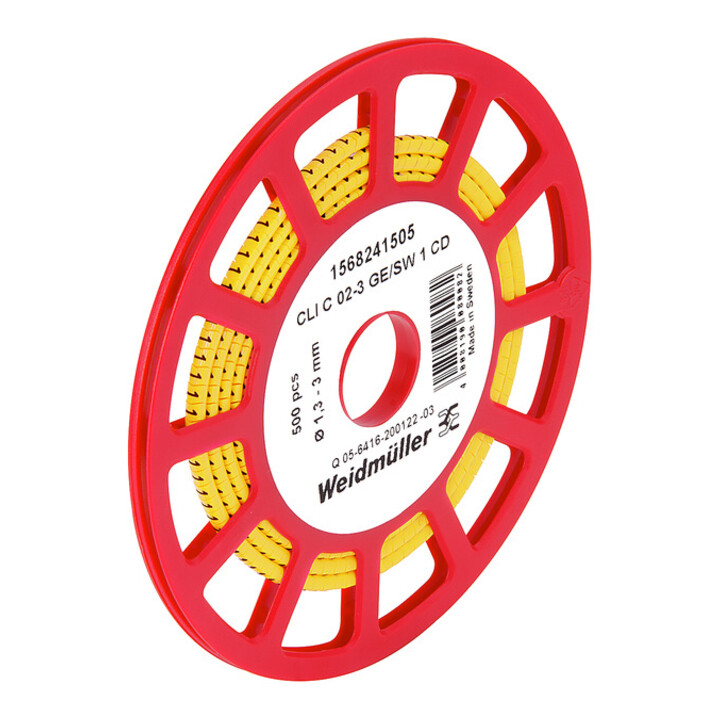 Weidmüller Marqueur de câble chiffre 1 jaune 0,5-1,5 CLI C02-3GE/SW CD