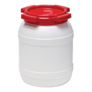 Weithalsfass 6l weiß mit rotem Deckel + Tragegriffe Einfüllöffnung D 136mm-3