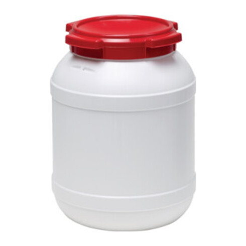 Weithalsfass blanc couvercle rouge 26 l Ø316 × H426 mm ouverture Ø204 mm